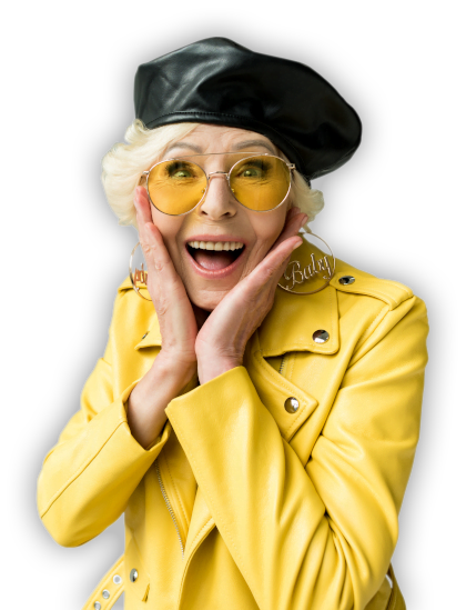 Dame im stilvollen Mode Outfit